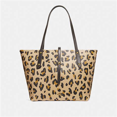 coach leopard print market tote.